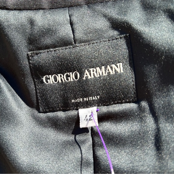 Giorgio Armani Black Ribbed Brocade Silk Zip Jacket! - Picture 8 of 10